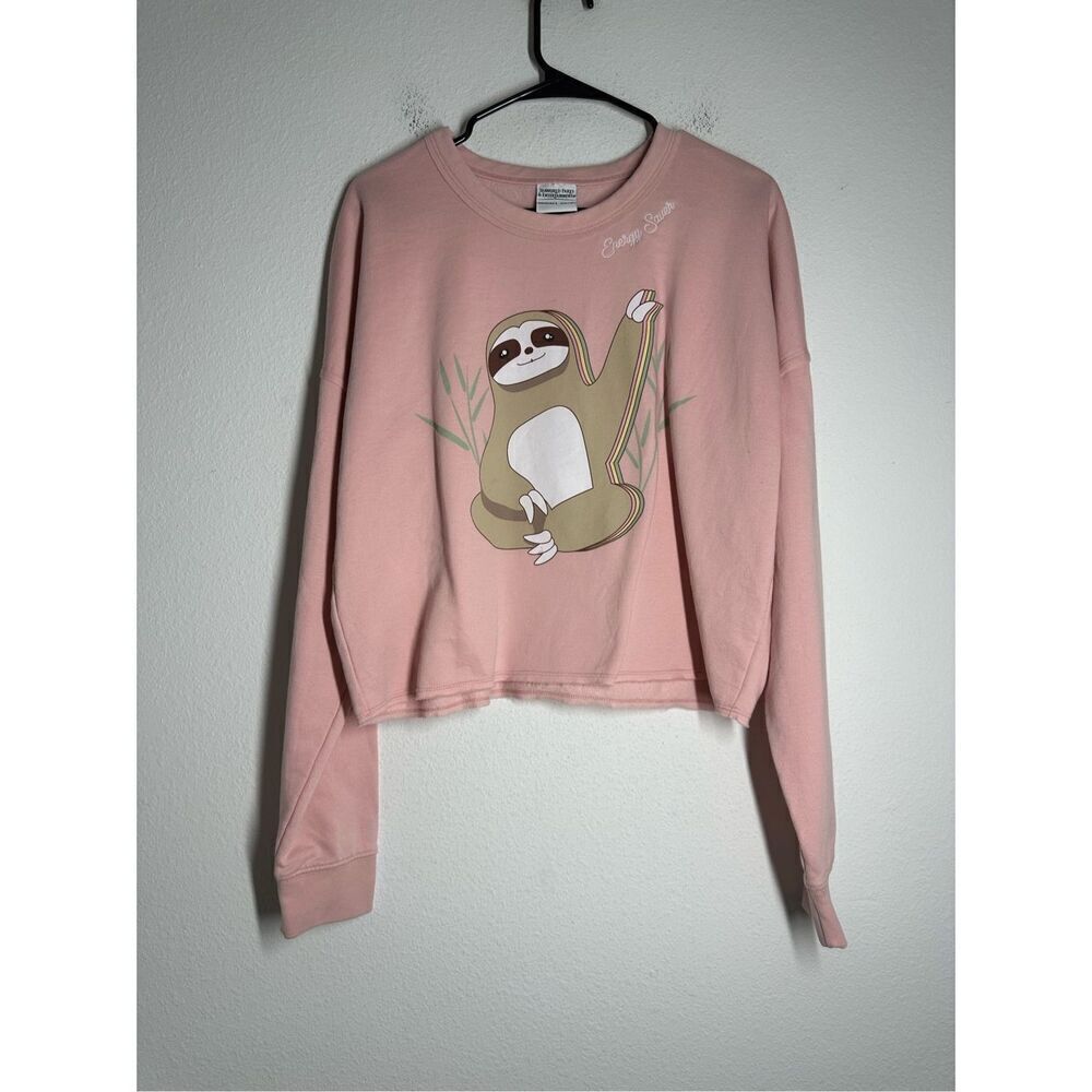 Rare Seaworld Sweatshirt Pink Energy Saver Beaver Print Cotton Blend Size L